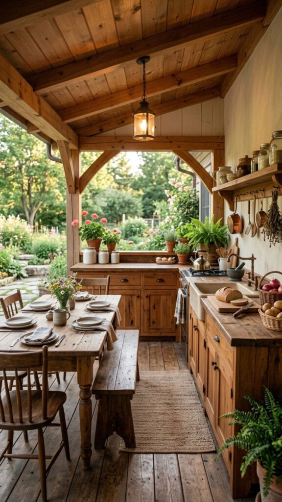 15. Use Wood Accents for a Warmer Look
