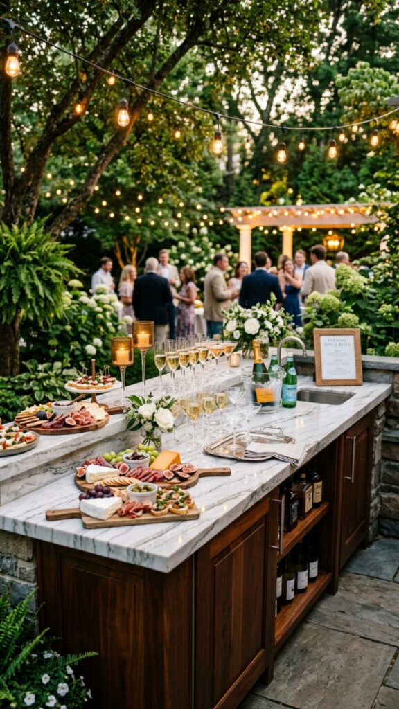 16. Marble Serving Counter for Entertaining