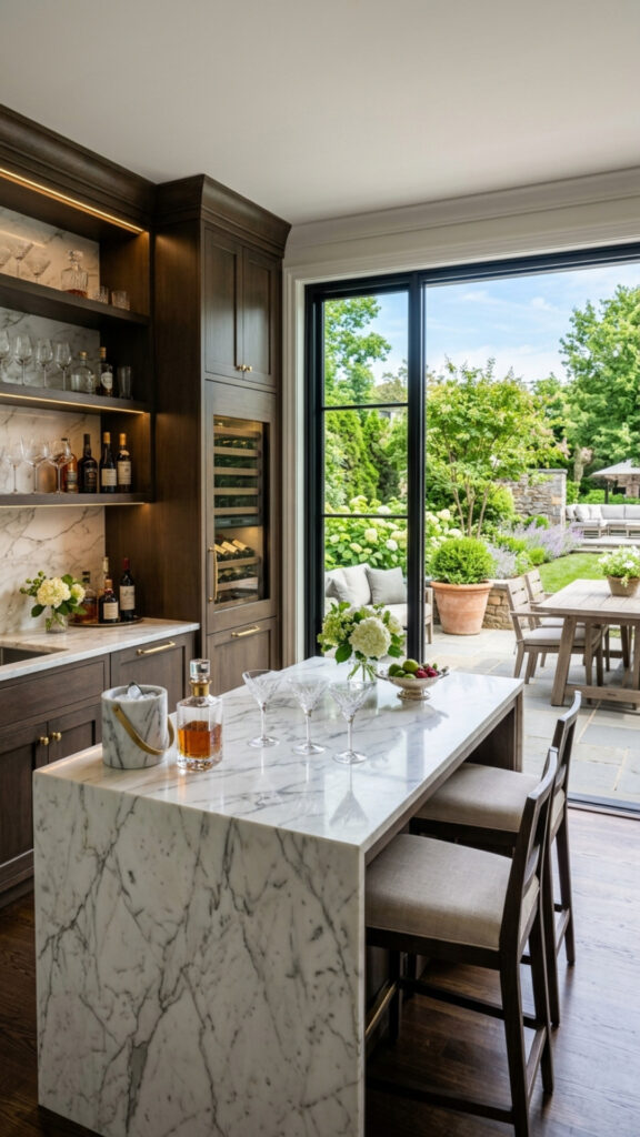 16. A Marble-Accented Serving Area