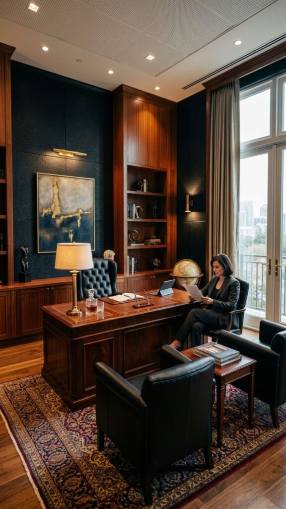 16. Add Textured Black Walls for Depth