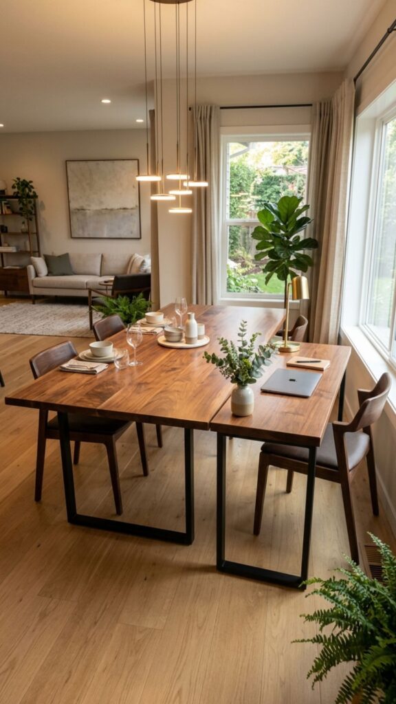 16. Add a Desk at the End of a Dining Area