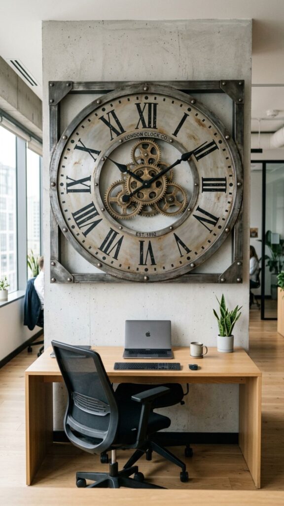 16. Add a Large Industrial Wall Clock