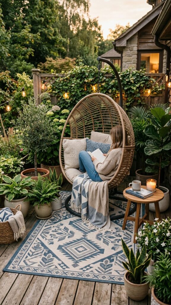 16. Add a Rug to Define the Seating Area