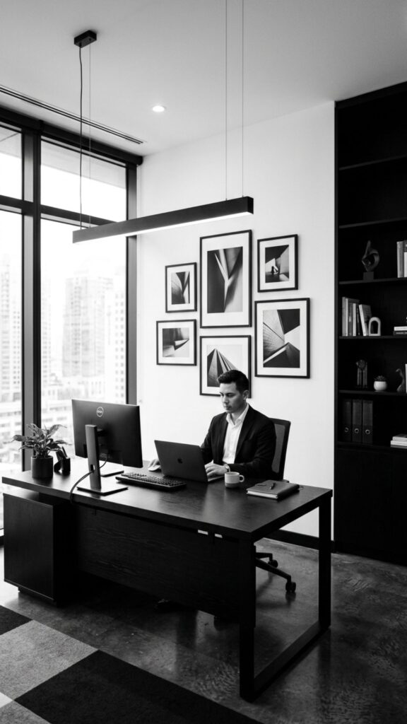 16. Black and White for a Sharp Modern Look