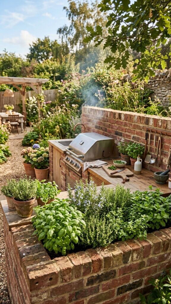 16. Brick Kitchen with Integrated Planters