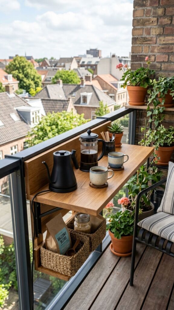 16. Build a Compact Coffee and Beverage Nook
