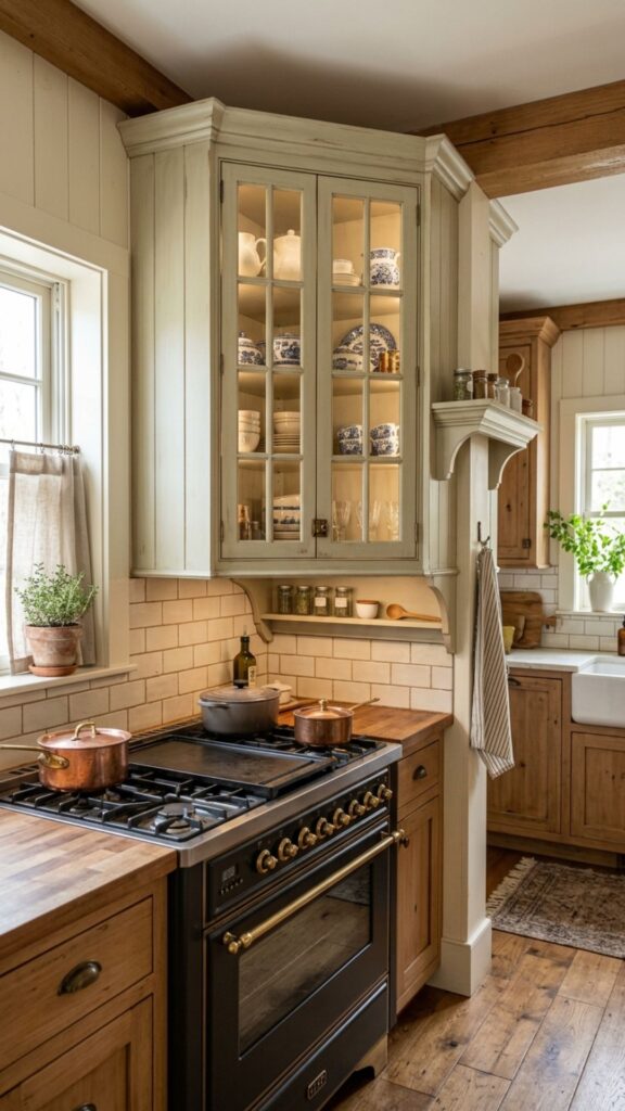 16. Corner Cabinet Design Above Stove