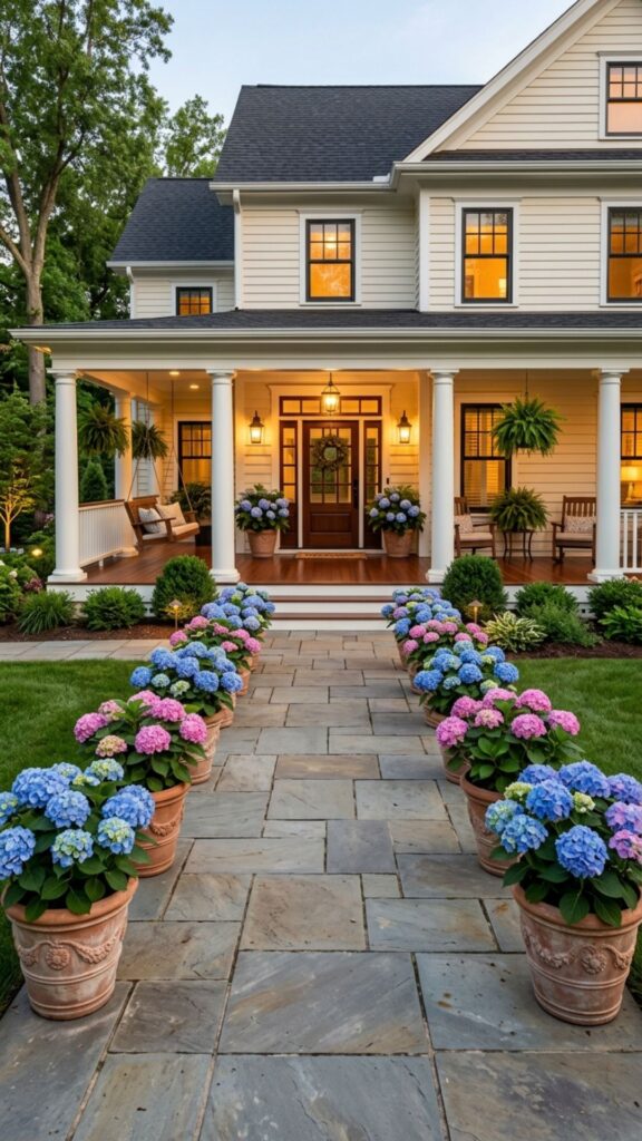 16. Create a Grand Entrance with a Planter Row
