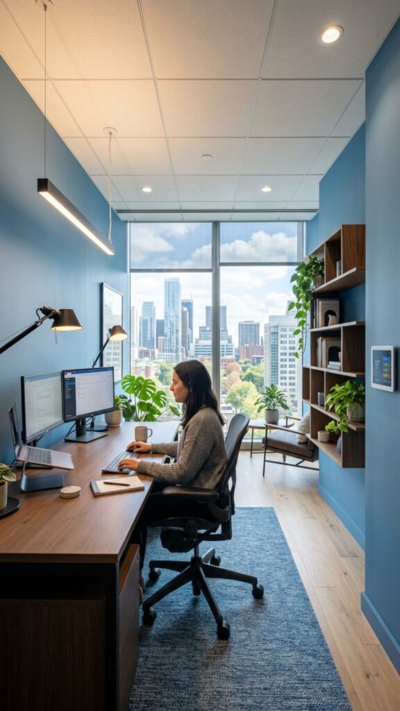 16. Design a Blue Office With Smart Lighting