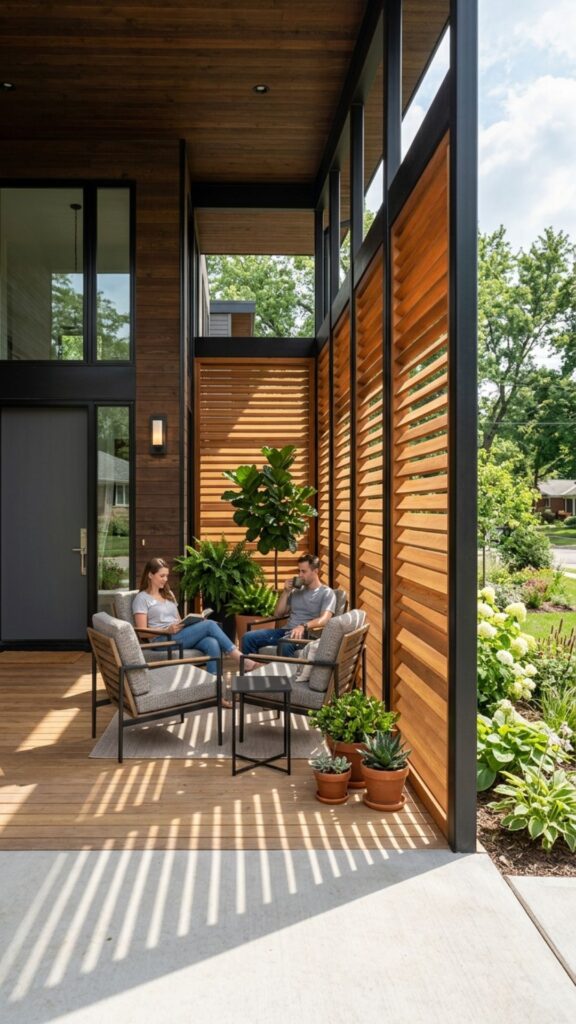 16. Install Slatted Privacy Screens