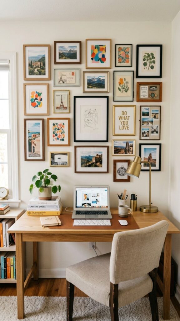 16. Make a Gallery Wall Behind Your Desk