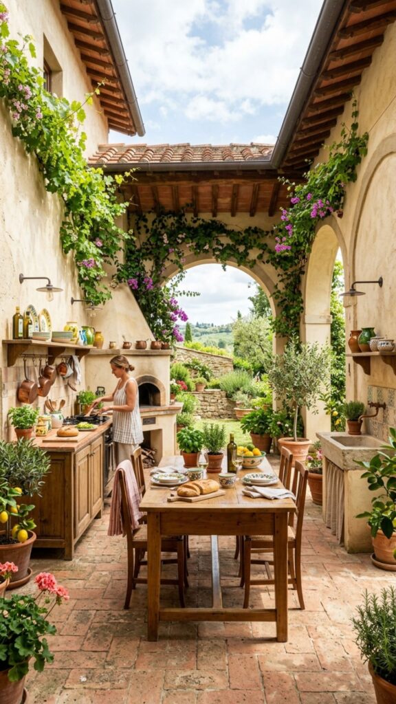 16. Mediterranean-Style Covered Courtyard