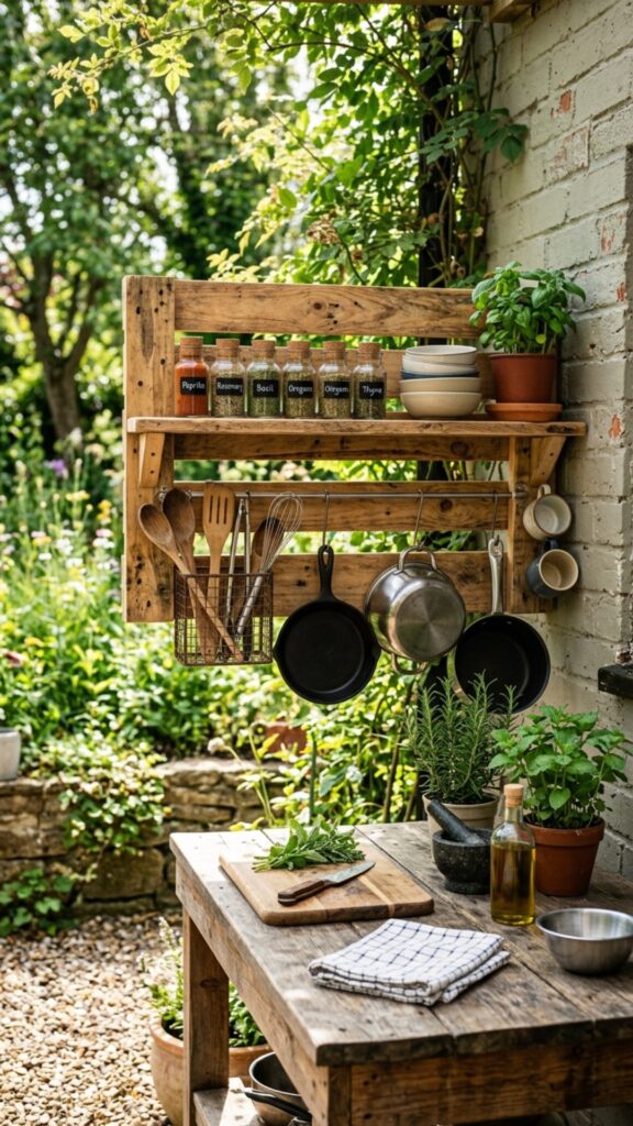 16. Pallet Wood Storage Shelving