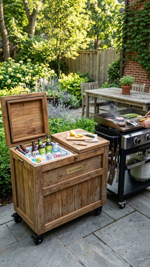 16. Set Up a Rolling Cooler Cabinet