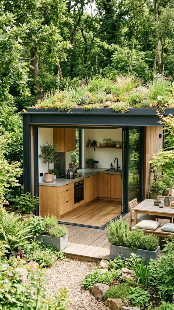 16. Sliding Glass Doors With a Green Roof Above