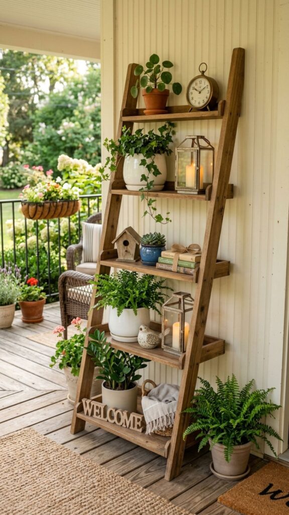 16. Style with a Ladder Shelf