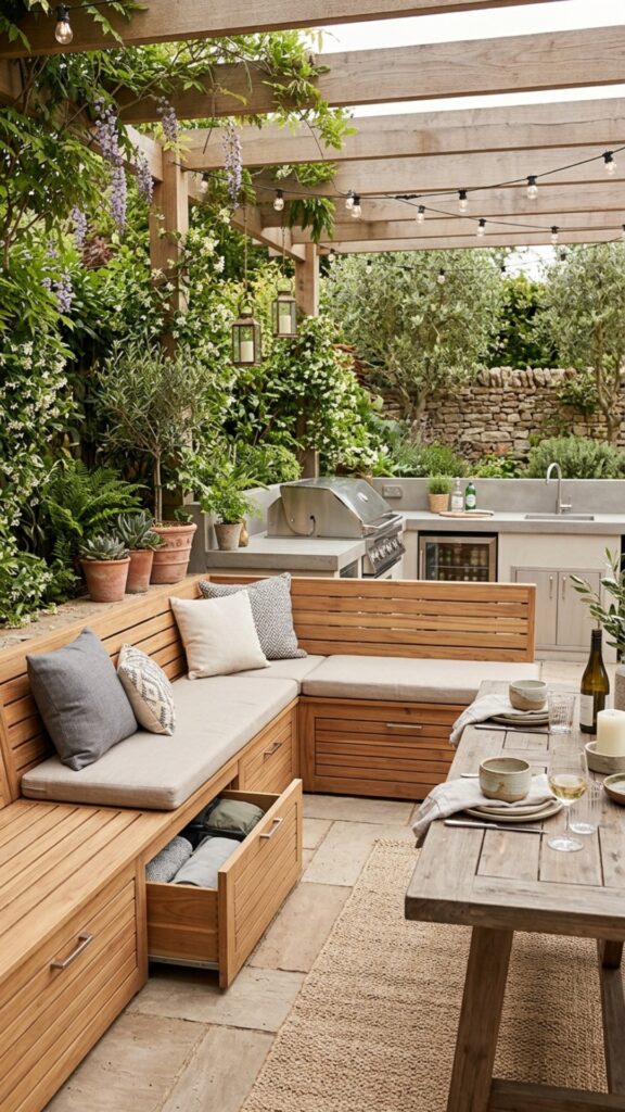 16. Use Built-In Bench Seating With Storage