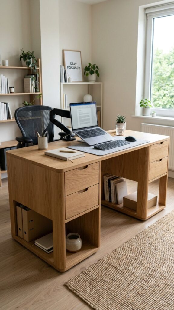 16. Use a Desk With Built-In Storage