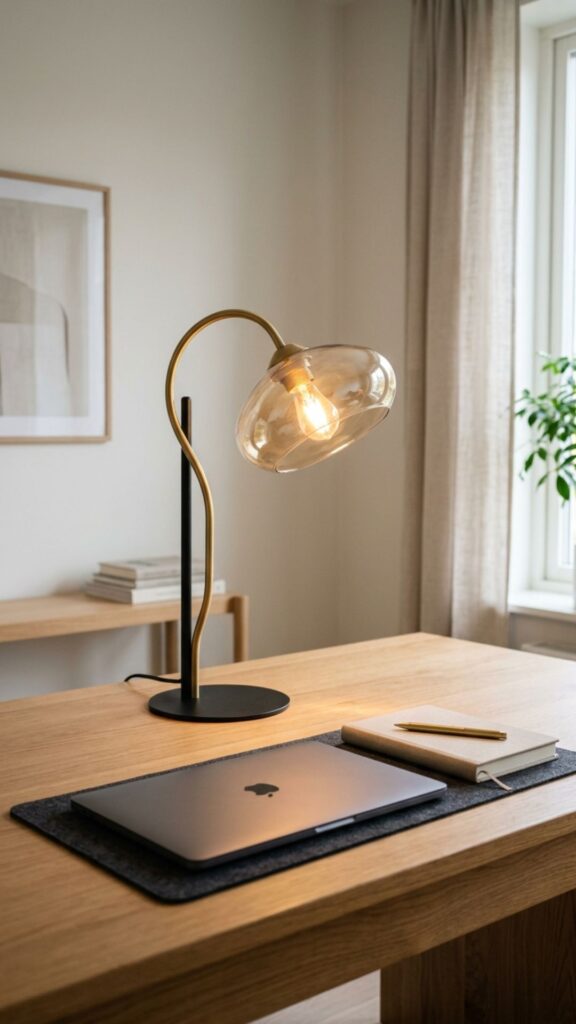 16. Use a Simple Desk Lamp as Functional Décor