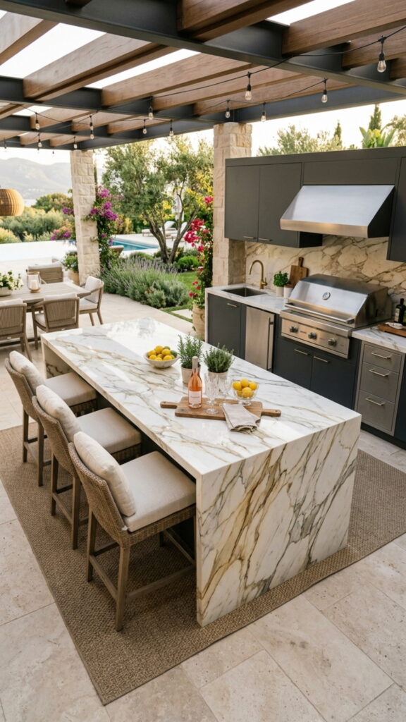 17. Calacatta Marble Statement Island