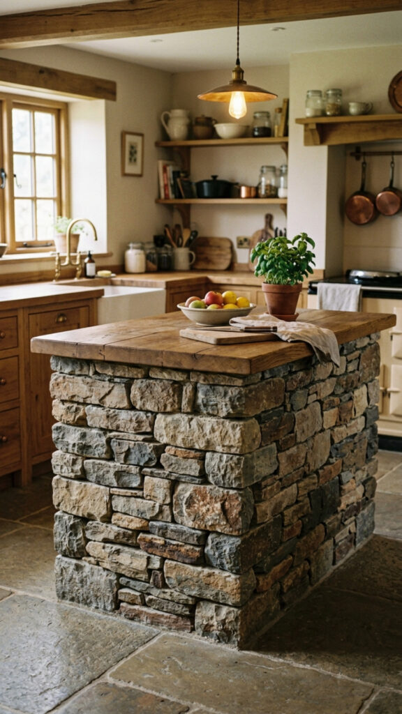 17. A Dry-Stacked Stone Countertop Base