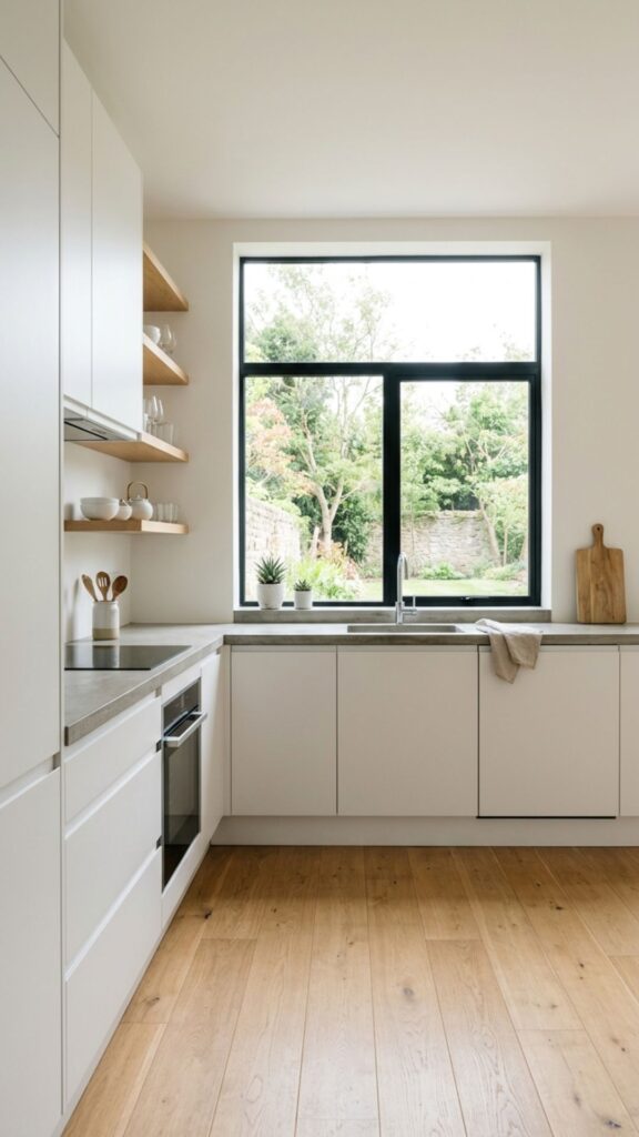 17. Add Minimalist Handle-Free Cabinets
