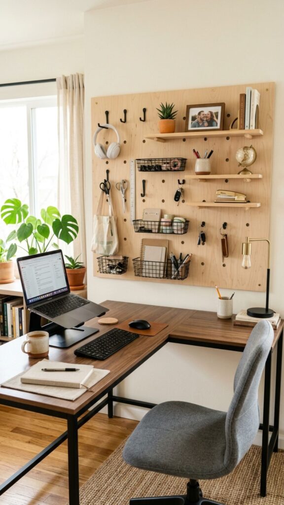 17. Add a Pegboard Organization Wall