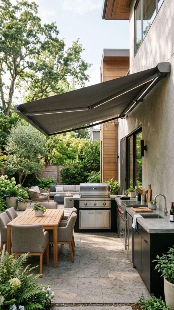 17. Add a Retractable Awning for Flexible Shade
