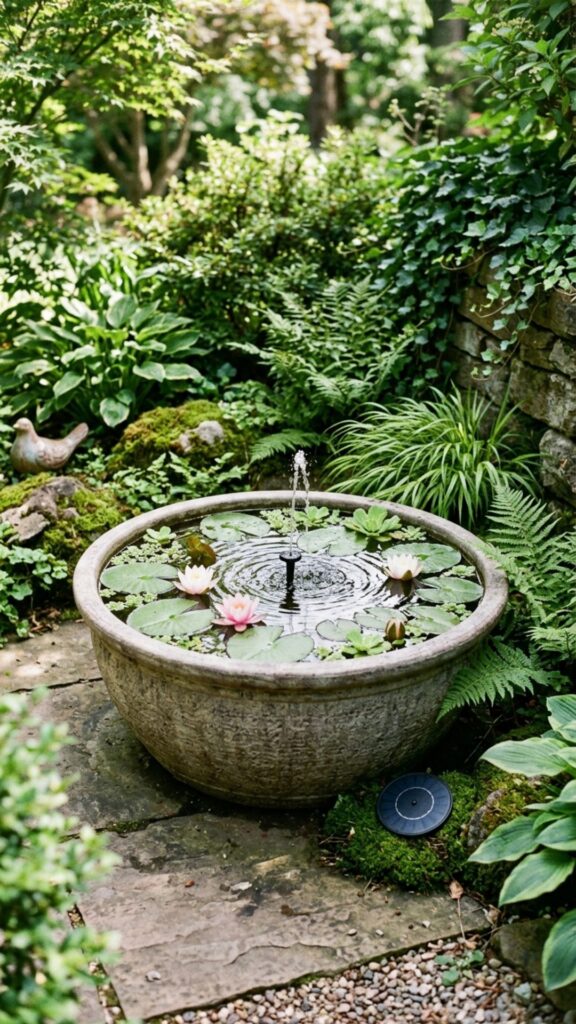 17. Add a Water Feature with Aquatic Plants