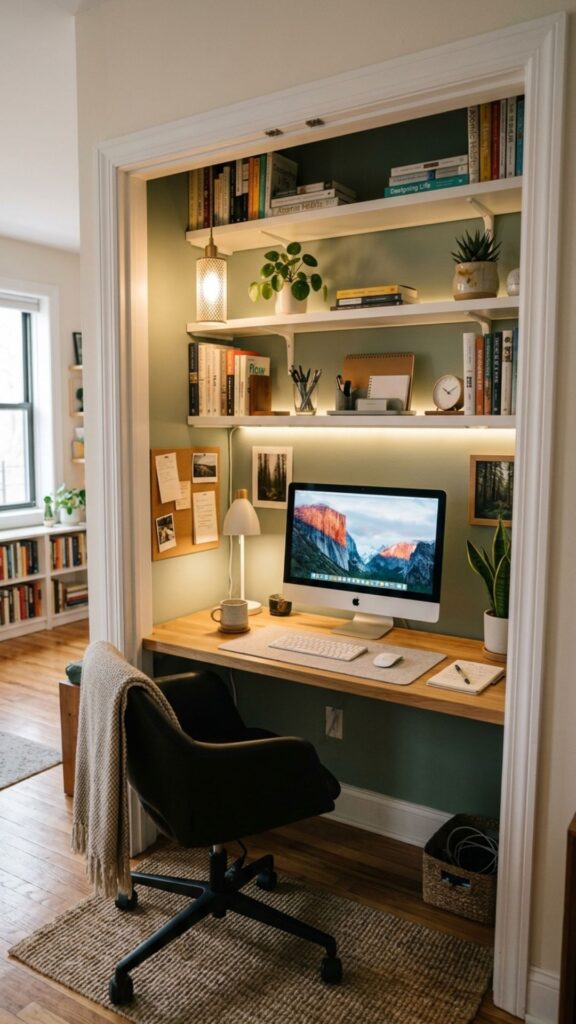 17. Build a Workspace Inside a Closet