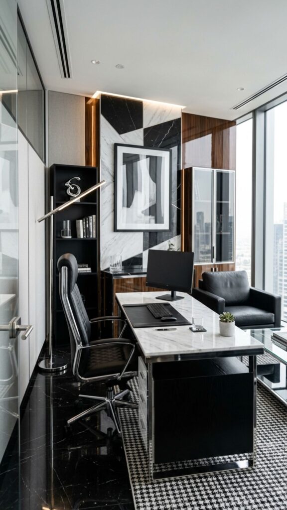17. Create a Luxury Black and White Office Design