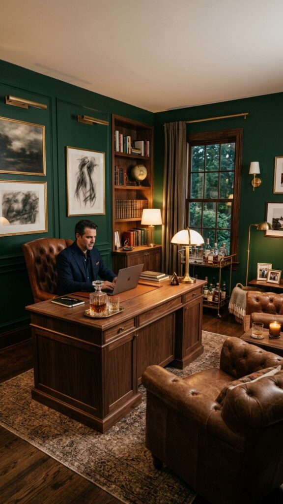 17. Create a Whiskey-Lounge-Inspired Office