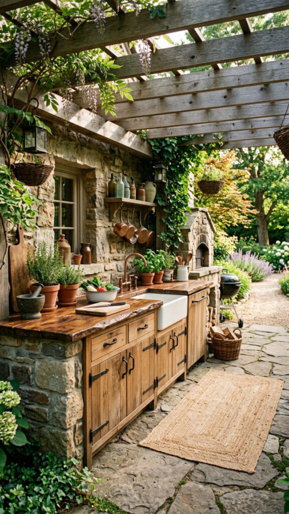 17. Farmhouse-Style Kitchen with Wood Accents