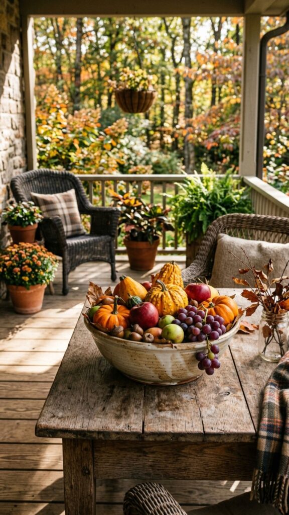 17. Fill a Bowl with Seasonal Fruit or Gourds