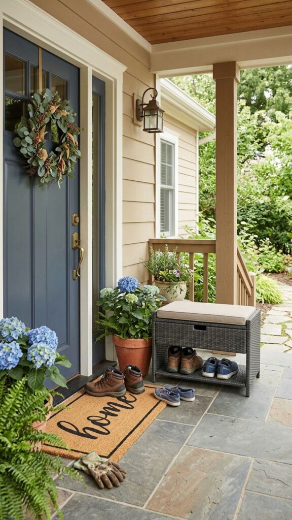 17. Include a Small Bench with Storage