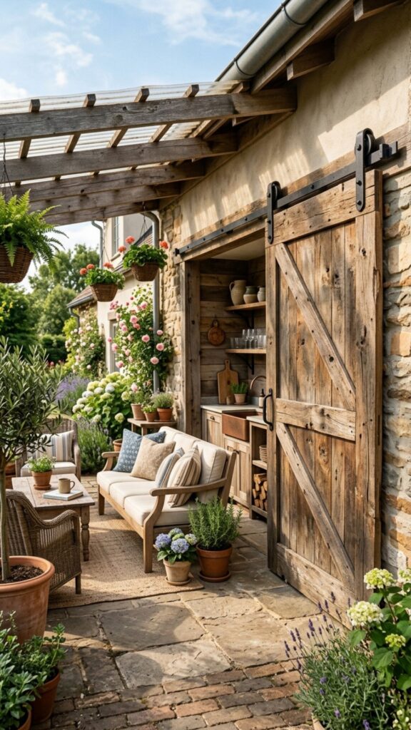 17. Incorporate a Sliding Barn Door for Storage