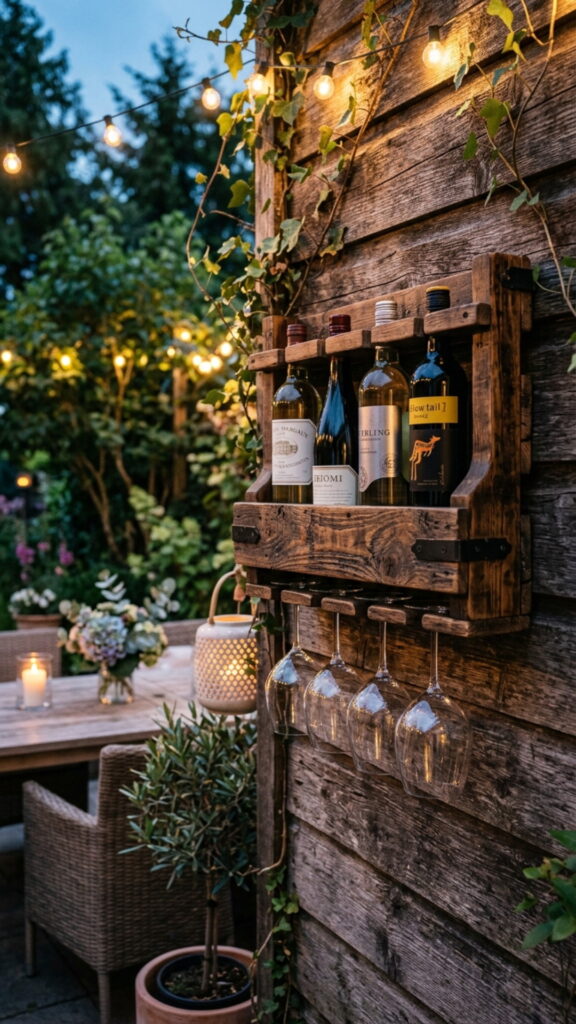 17. Pallet Wine and Glass Holder