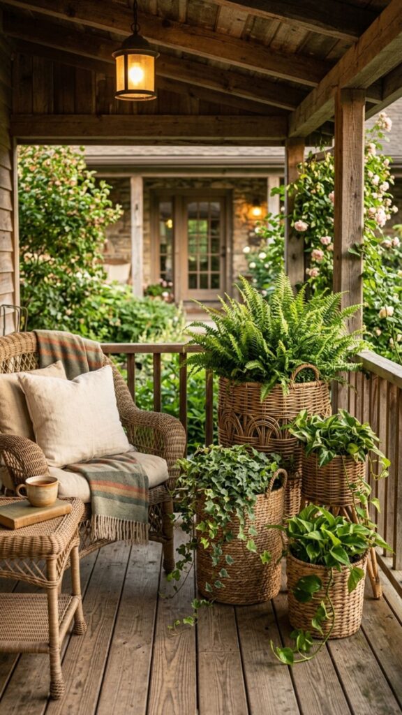 17. Textured Woven and Wicker Planters