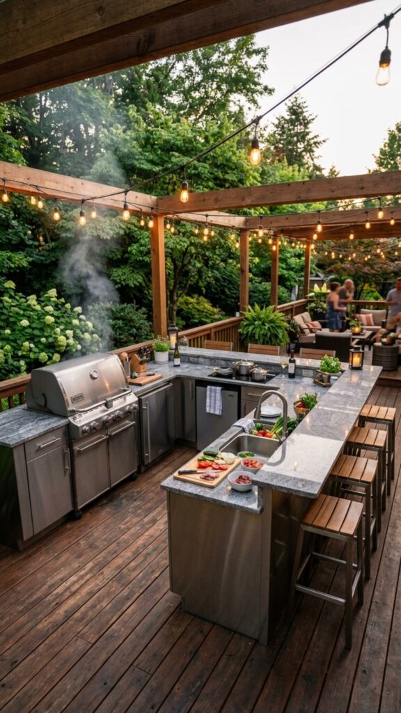 17. Use a U-Shaped Kitchen for Large Decks
