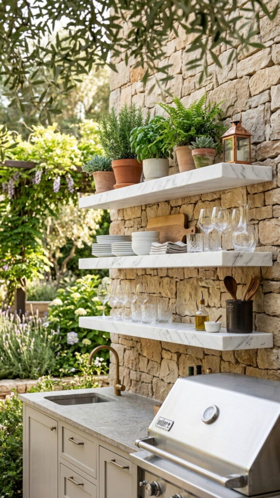 18. Marble Shelving for Display and Storage