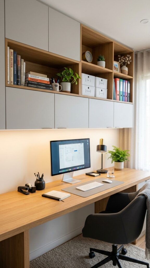 18. Add Built-In Storage Above the Desk