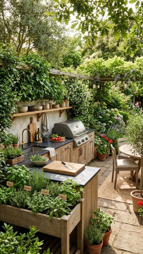 18. Add Greenery and an Herb Garden
