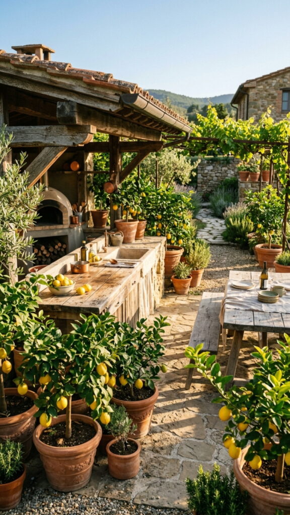 18. Add Potted Citrus and Olive Trees