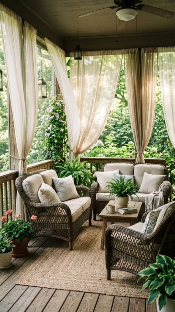 18. Add Privacy with Outdoor Curtains