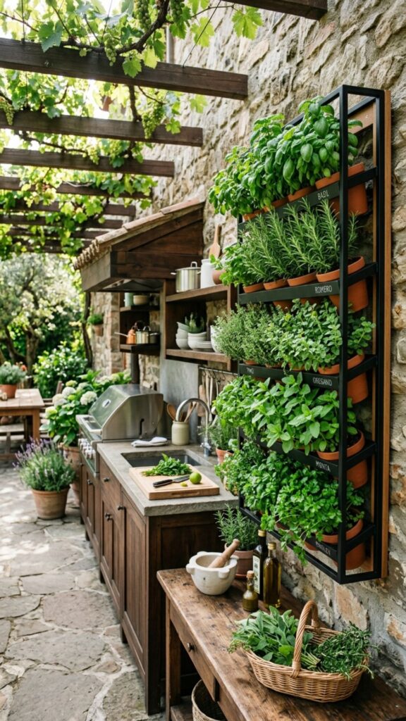 18. Add a Vertical Herb Garden Nearby