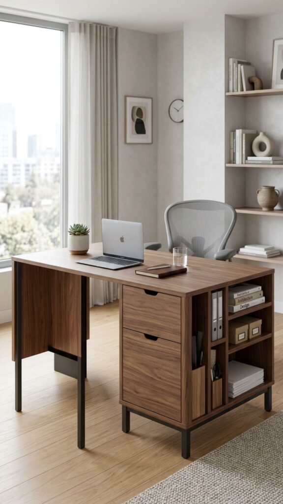 18. Choose a Desk With Built-In Storage