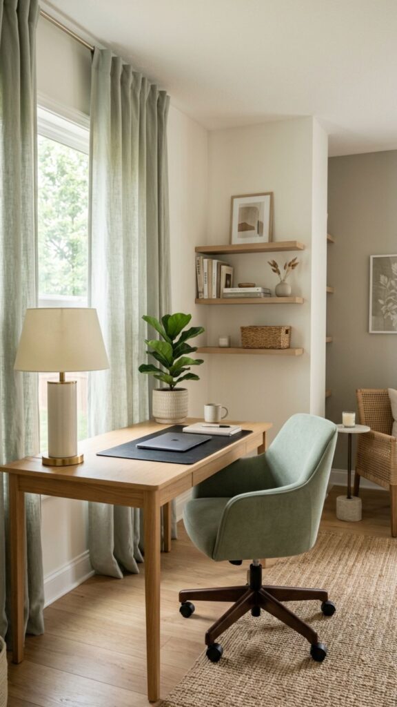18. Coordinate Curtains With Your Office Chair