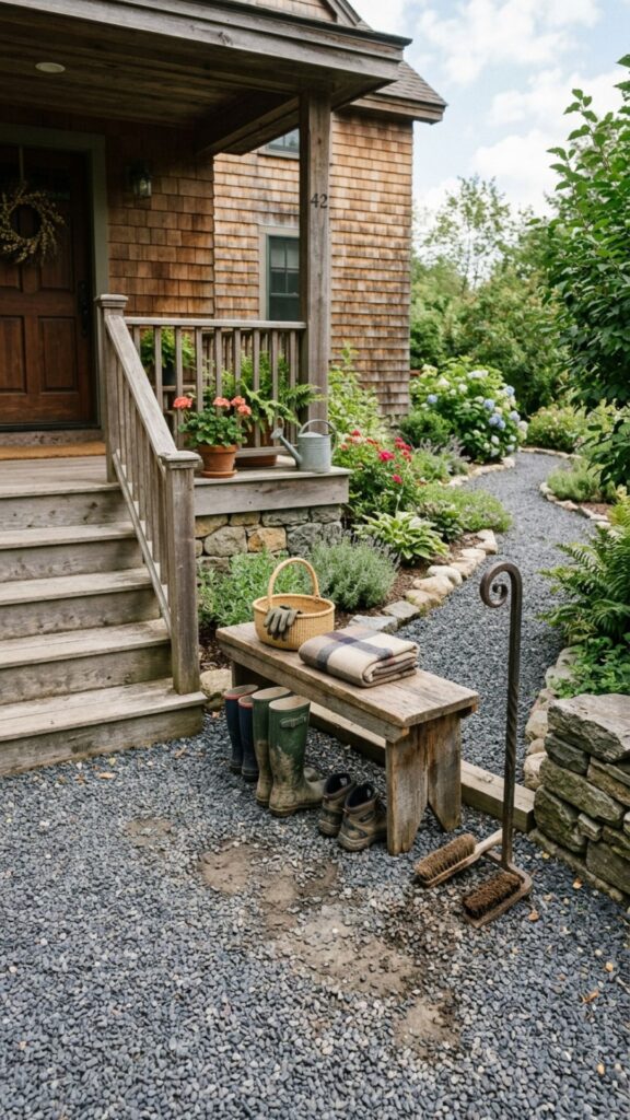 18. Create a Gravel Mudroom Zone Outdoors
