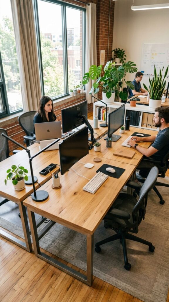 18. Create a Shared L Shape Desk Office