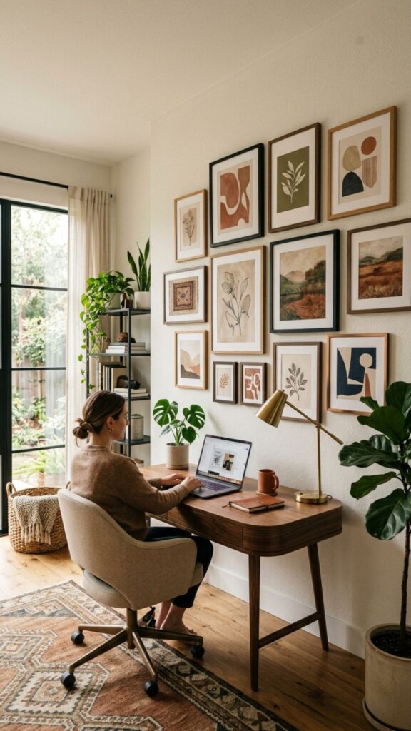 18. Create an Earth-Tone Gallery Wall